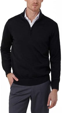 Picture of NNT Uniforms Long Sleeve Zip Neck Jumper - Black (CATE37-BLA)