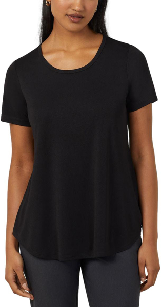 Picture of NNT Uniforms Matt Jersey Short Sleeve Swing Top - Black - Black (CATUQW-BKP)