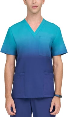 Picture of City Collection Sea Blue Inclusive Ombre Scrub Top (SN0044)