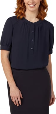 Picture of NNT Uniforms Georgie Short Sleeve Blouse - Navy - Navy (CATUQU-NAV)