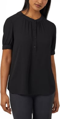 Picture of NNT Uniforms Georgie Short Sleeve Blouse - Black - Black (CATUQU-BKP)