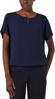 Picture of NNT Uniforms Georgie Short Sleeve Rib Hem Top - Navy - Navy (CATUQT-NAV)