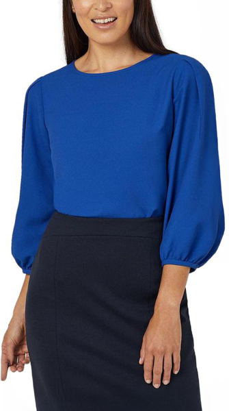 Picture of NNT Uniforms French Georgette 3/4 Sleeve Top - Cobalt (CATUPM-COP)