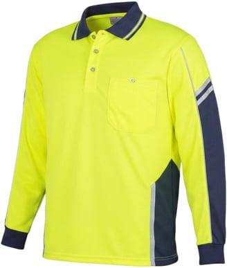 Picture of Syzmik Mens Hi Vis Squad Long Sleeve Polo (ZH238)