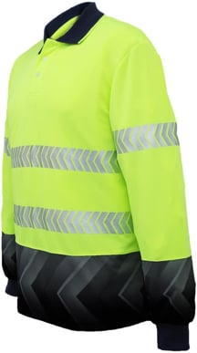 Picture of Bocini-SP0724-Unisex Adults Hi-Vis L/S Sublimated Reflective Polo
