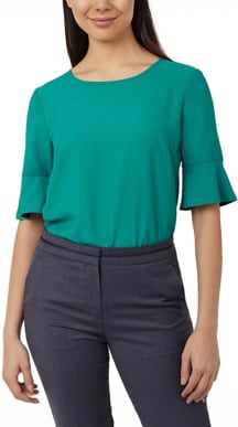 Picture of NNT Uniforms Fluted Sleeve Top - Emerald (CATU5T-EMD)