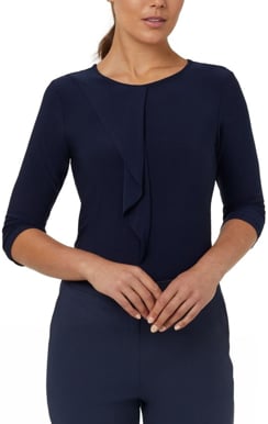 Picture of NNT Uniforms 3/4 Round Neck T-Top - Navy (CATU9Q-NAV)