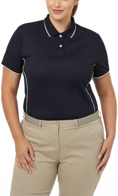 Picture of NNT Uniforms Antibacterial Polyface Short Sleeve Tipped Polo - Black/white (CATUF7-BLW)