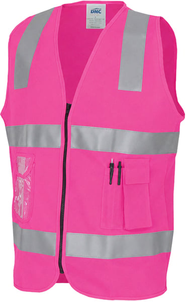 Picture of DNC Workwear Day/Night Side Panel Safety Vest With Generic Reflective Tape (3507)