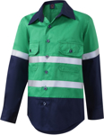 Picture of Ritemate Workwear Kids Taped 2 Tone Vented Lightweight Open Front Long Sleeve Shirt (RM4050R)